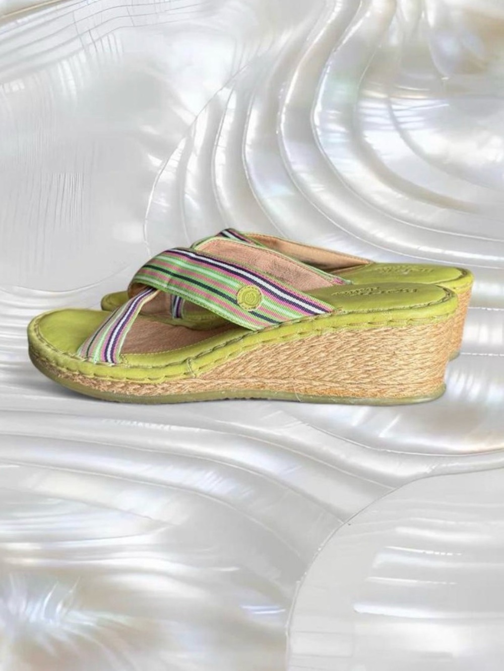 Y2K Born Drilles Leather Espadrille Wedges - Picture 3 of 6